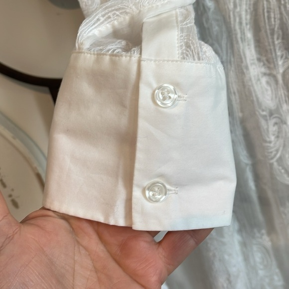 CHICO'S EMBROIDERED LONG SLEEVE DUSTER WHITE SIZE ONE SIZE - Picture 5 of 10